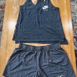 Nike Activewear Bundle - Gray Pro Shorts (Size: L) & Just Do It Tank (Size: M)